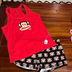 Paul Frank Red Top and Black Shorts Set